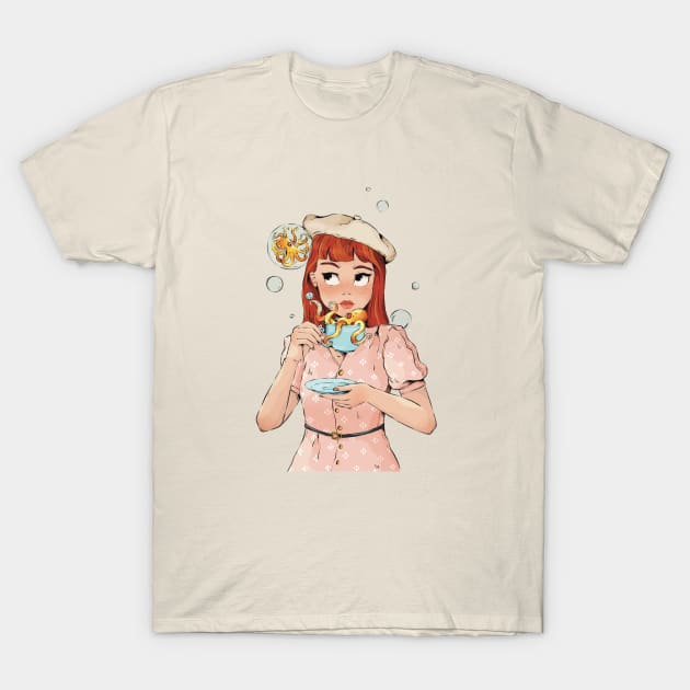 Cephalopod Tea T-Shirt by Jasmine Allan Draws